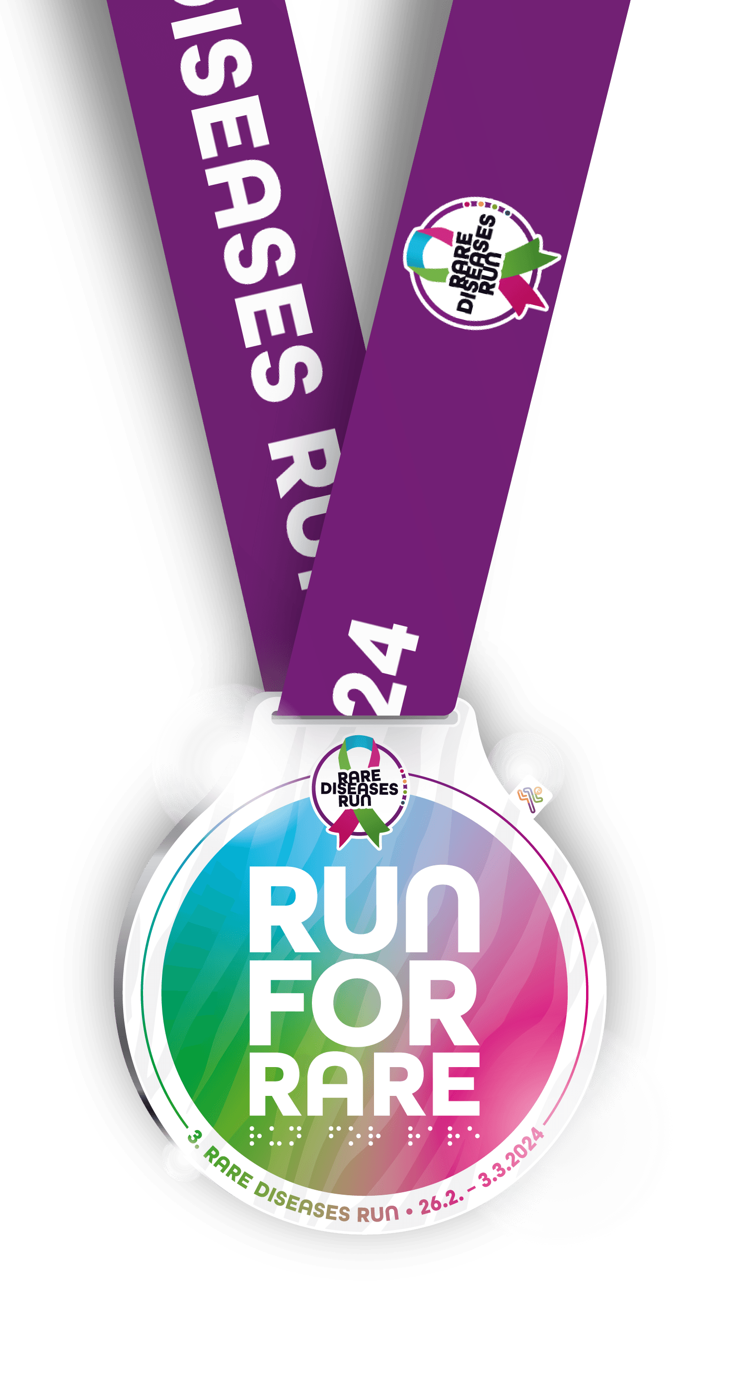 Die Medaille zum Rare Diseases Run 2024