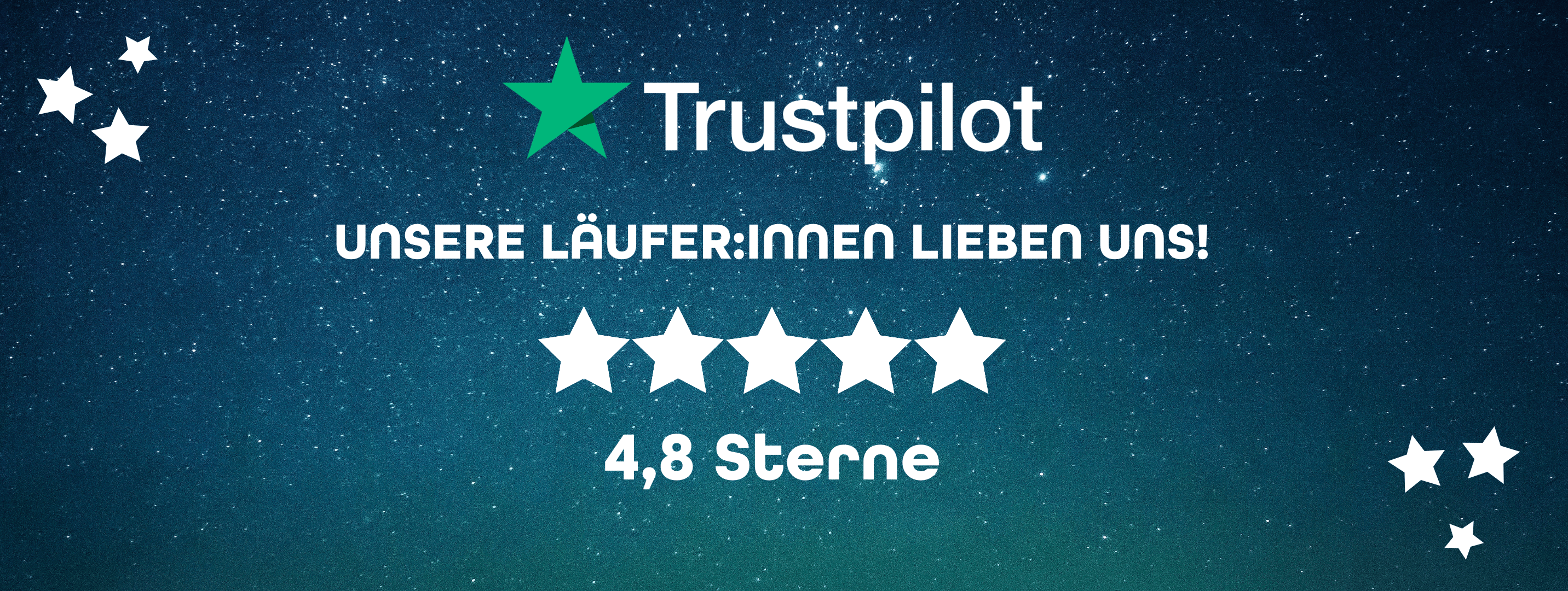 Wir haben 4.8 Sterne bei Trustpilot!